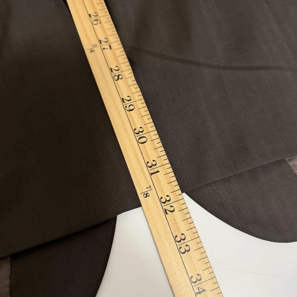 Jos A Bank Signature Suit Mens 43R Brown Wool Herringbone 2 Piece 37x30 Pants